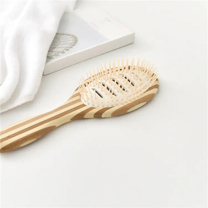 Antistatic Makeup Comb with Bamboo Massage Brush