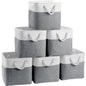 FinishingBo Fabric Cubes Storage Basket 6 Pack 11x11 in with Handles Foldable Cube Storage Bins for Shelves Home Office Nursery Organizers