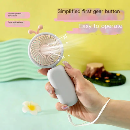 2024 USB Mini Cartoon Handheld Desktop Fan